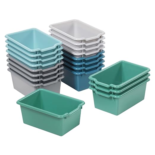 ECR4Kids Scoop Front Storage Bin, Multipurpose Organization, Contemporary, 20-Piece by ECR4Kids