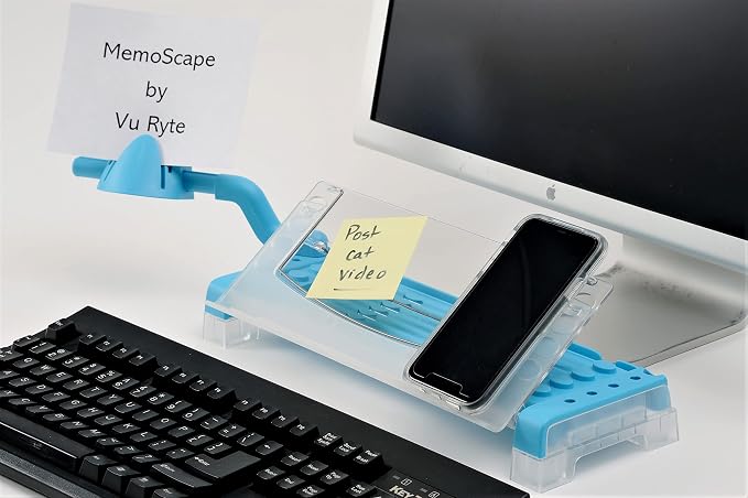 MemoScape Adjustable in-Line Document Holder for Typing | Reduce Neck Strain, Improve Focus, Boost Desk Organization, and Workflow | Paper Holder Stand for Desk and Home Office - Sky Blue (VUR 4020) - Image 4