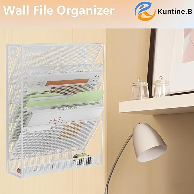 Kuntine.B Wall File Organizer Office Hanging Magazine Holder Wall File Organizer for Office Home - Image 6
