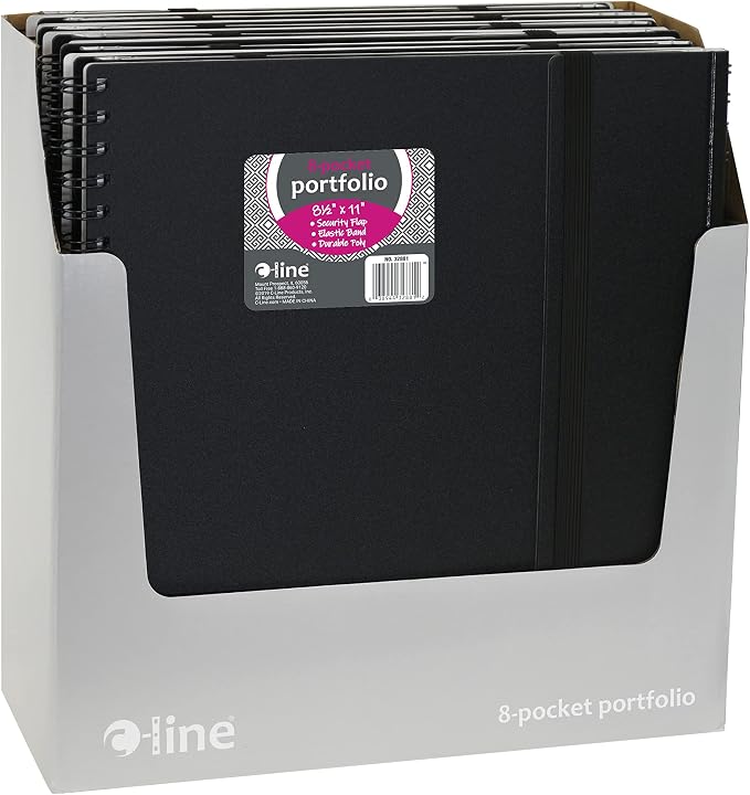 C-Line Eight-Pocket Portfolio with Security Flap, Polypropylene, 8.5 X 11, Black/White - Image 3