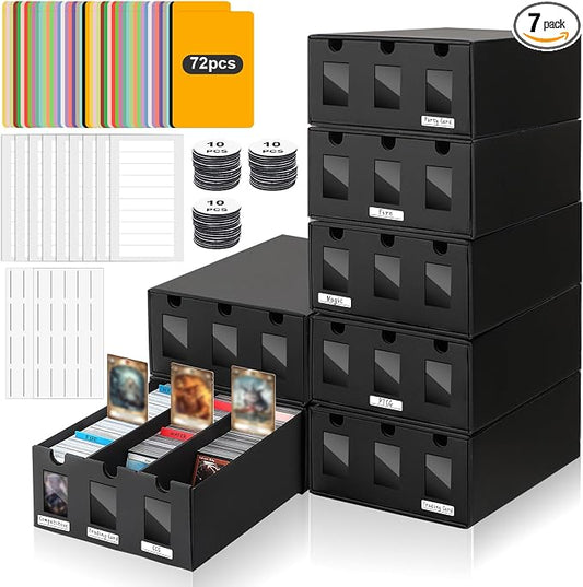 AOBOPLE Card Storage Box,21000+ Cardboard Trading Card Boxes with 72 Card Dividers,Labels and Tape,Bulk Card Storage for MTG TCG PTCG Commander Display by AOBOPLE