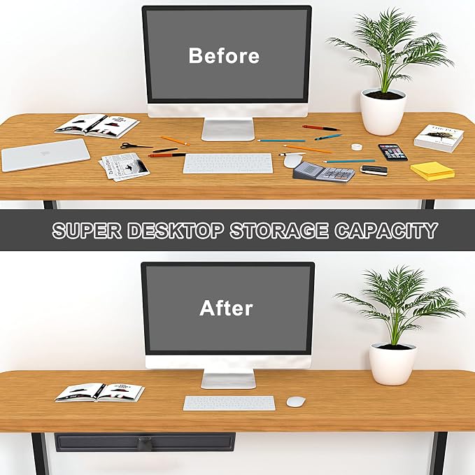 GOME Under Desk Slide out Pencil Drawer with Space Divider Design for Storing Pencil and Office Accessories, Underdesk Pull out Tray Organizer Mounted for Sit Stand Workstation - Image 7