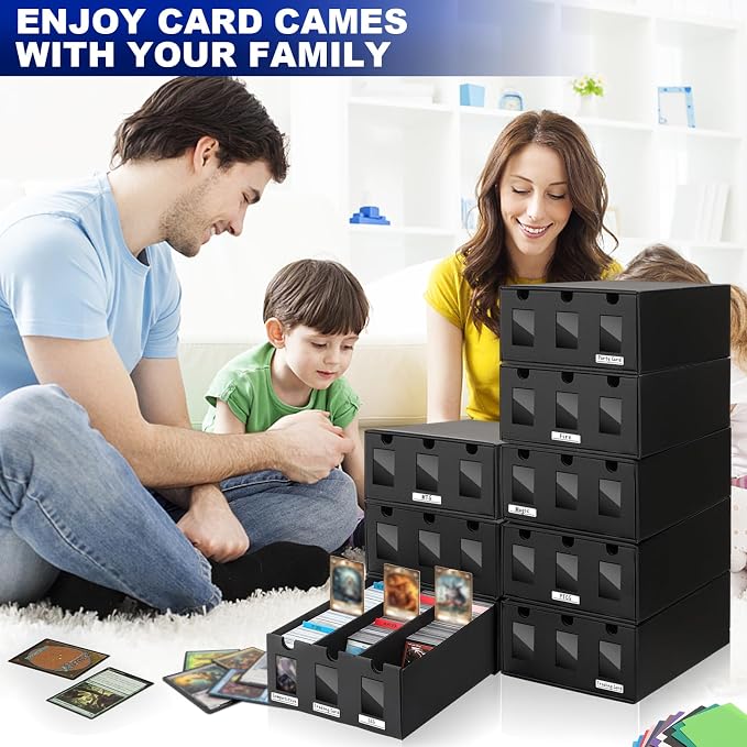 AOBOPLE Card Storage Box,24000+ Cardboard Trading Card Boxes with 72 Card Dividers,Labels and Tape,Bulk Card Storage for MTG TCG PTCG Commander Display - Image 6