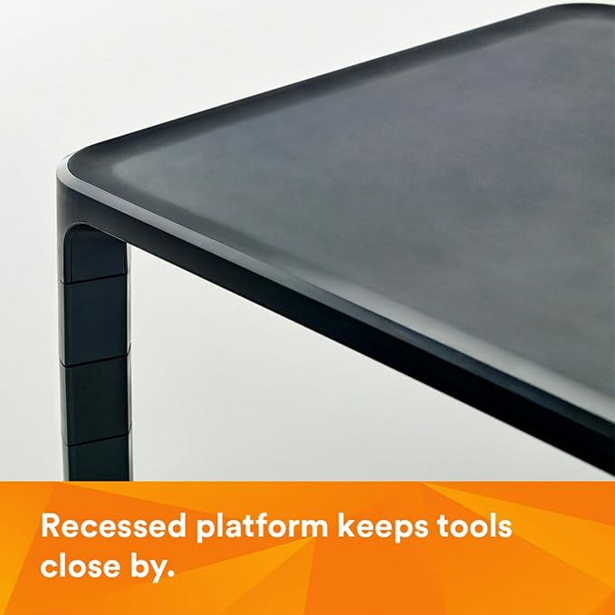3M Adjustable Computer Monitor Stand, 16 in x 12 in x 13.6 in | Height Adjustable Monitor Riser For Desk, Office, Home With Underneath Storage Space, No Skid - Image 6