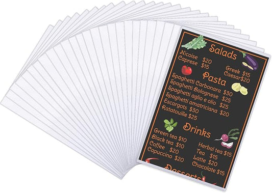 25 Pcs 8.5" x 14" Clear Plastic Menu Sleeves Covers Legal Size for Restaurant Menu Protector, 8.5" x 14" Rigid Print Protectors, Clear Hard Plastic Protective Sleeves Covers by Henoyso