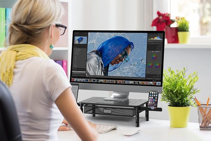 Zimilar Monitor Stands Risers, 3 Height Adjustable Monitor Riser for Laptop, Printer, iMac, PC, Premium Metal Computer Monitor Stand - Image 5