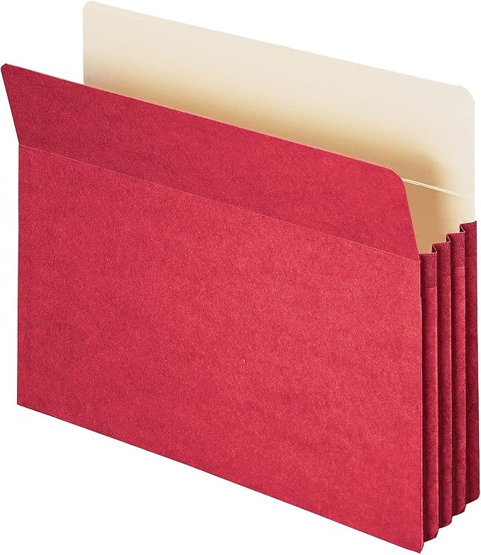 Smead File Pocket, Straight-Cut Tab, 3-1/2" Expansion, Letter Size, Red, 25 per Box (73231) - Image 5