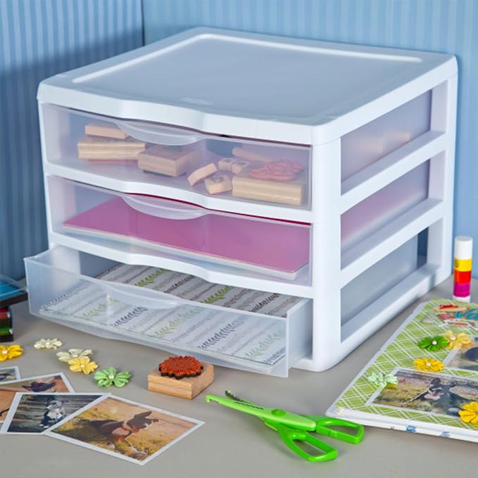 Sterilite Wide 3-Drawer Storage Unit for Bedroom and Dresser, 6-Pack | Organizing Plastic Storage Drawers and Containers for Home, Office, Desk, Clothes, Kitchen, and Pantry - Image 8