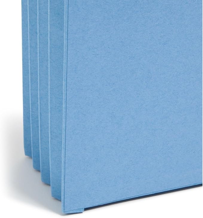 Smead File Pocket, Straight-Cut Tab, 3-1/2" Expansion, Letter Size, Blue, 25 per Box (73225) - Image 4