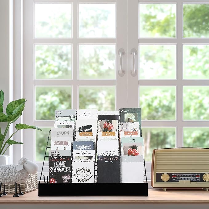Queekay 6 Tier Wire Countertop Rack black Comic Book Holders Wide Wire Magazine Rack Tabletop Display Stand for Table Top Book Brochure Literature Comic Greeting Card Shelf Holder Stand - Image 6