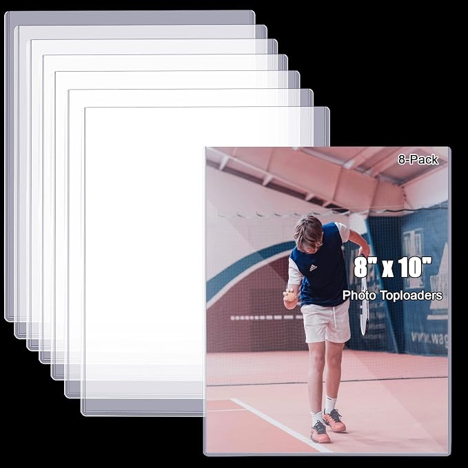 8Pcs 8" x 10" Photo Toploaders Clear Sheet Protectors Rigid Print Protectors Hard Plastic Paper Page Top Loaders Magazine Protector for Collectors Document Holder by Ysglory
