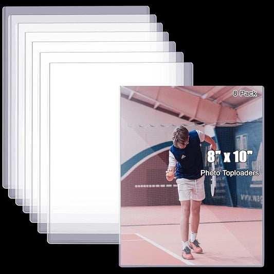 8Pcs 8" x 10" Photo Toploaders Clear Sheet Protectors Rigid Print Protectors Hard Plastic Paper Page Top Loaders Magazine Protector for Collectors Document Holder by Ysglory