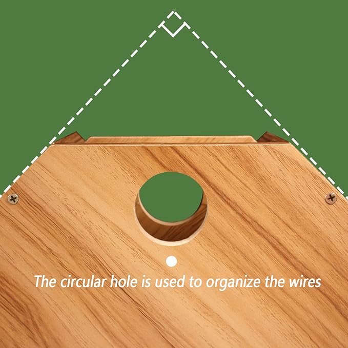 Triangle Monitor Stand Riser, Wooden Triangle Desktop Computer Stand with Office Organization, Walnut Color - Image 5