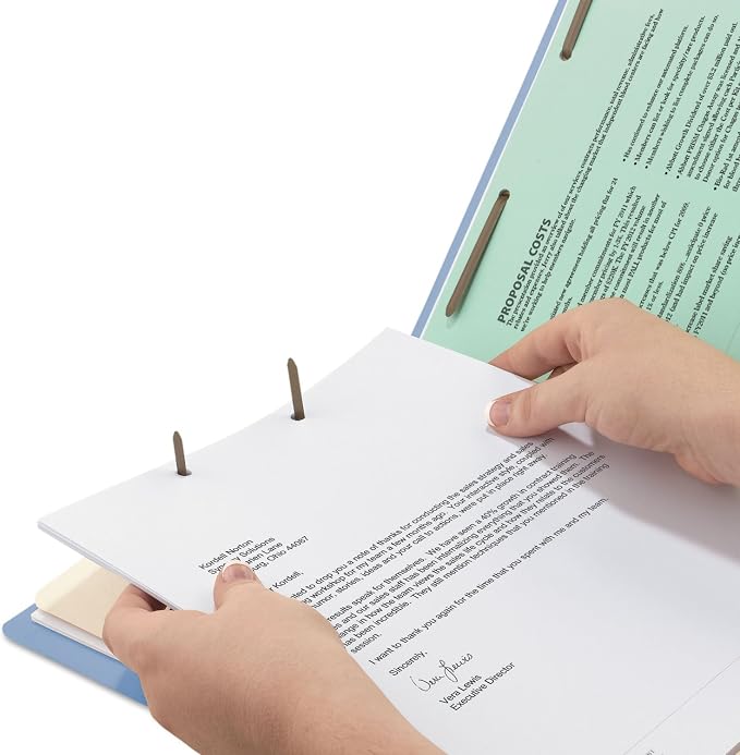 Smead Classification File Folder, 2" Expansion, 2/5-Cut Tab, Letter Size, 10 per Box (1 Divider, Blue) - Image 9
