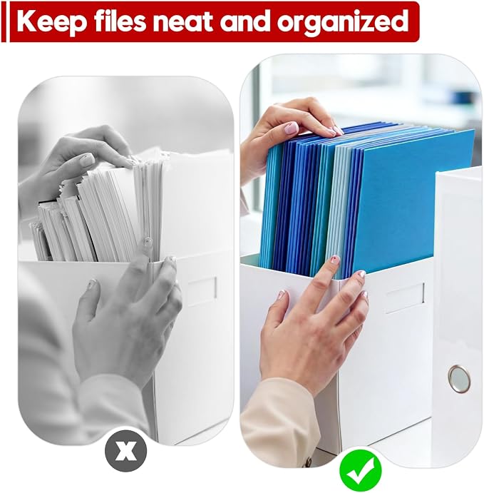 100 Pack 2 Pocket Folders, Letter Size 8.5" x 11" Folders with Business Card Slot, Durable Paper Bulk File Folders for Office, School, Presentation Home and Business Use, Blue Assorted - Image 5