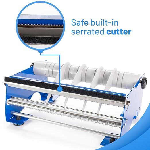 IDL Packaging 12" Manual Label and Tape Dispenser, 2" and Up Core Size, Adjustable Roll Width - Tabletop & Wall-Mounted Multi Roll Holder - Industrial Grade Steel Construction - Image 4