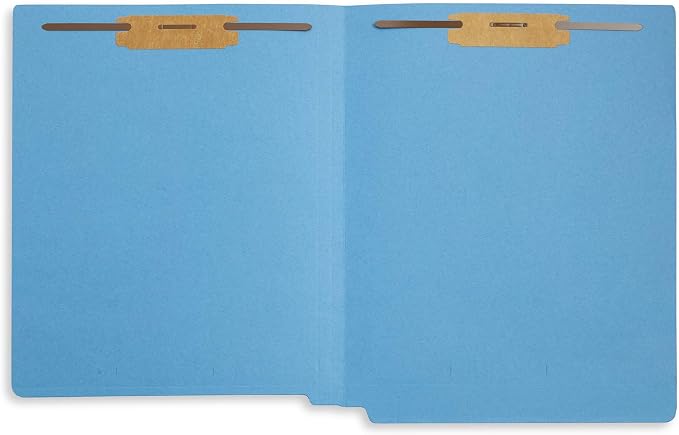 Blue Summit Supplies 50 End Tab Fastener File Folders, Blue | Reinforced end tab, letter size, 11pt, 2 prong bonded fasteners, for medical files, reports, and office records - Image 5