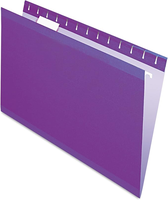 Pendaflex Reinforced Hanging File Folders, Legal Size, Violet, 1/5 Cut, 25/BX (4153 1/5 VIO) by TOPSProducts