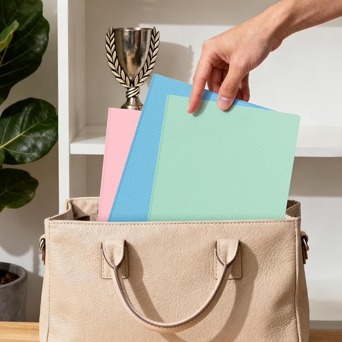 24-Pack Plastic andPockets and Prongs,2-Pocket and3 Fasteners, Pastel Folders Holds 8-1/2" x 11" Paper for School/Office/Home, Green - Image 5