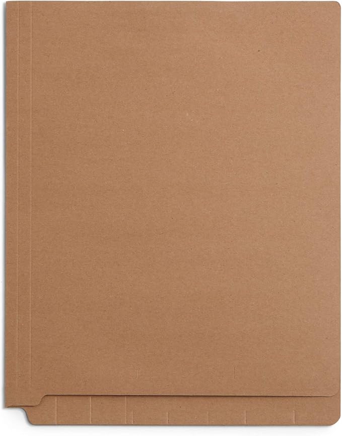 Blue Summit Supplies 50 Brown Fastener File Folders, Reinforced Metal Pronged Tab Files, Letter Size, Kraft | Reinforced end tab, letter size, 11pt, 2 prong bonded fasteners, for medical files, reports, and office records - Image 5