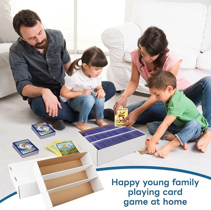 4 Pack Trading Card Storage Box, 2340 Count Card Storage Box White Sports Cards Storage Box Card Organizer Box Trading Card Box for Storing Protecting and Organizing Soccer Basketball Game Cards - Image 3