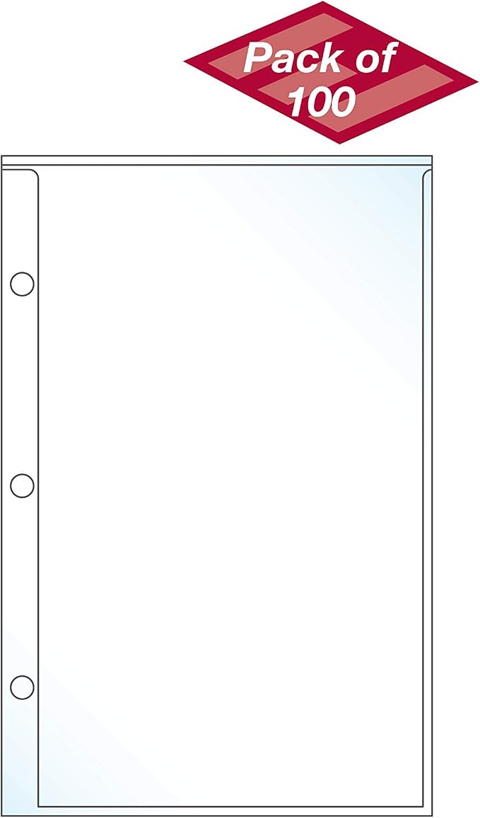 EnvyPak Mini Binder Page Protector - Holds 5 x 8.5 Inch Sheets - 3 Hole Punched - Pack of 100 Protectors - Image 6