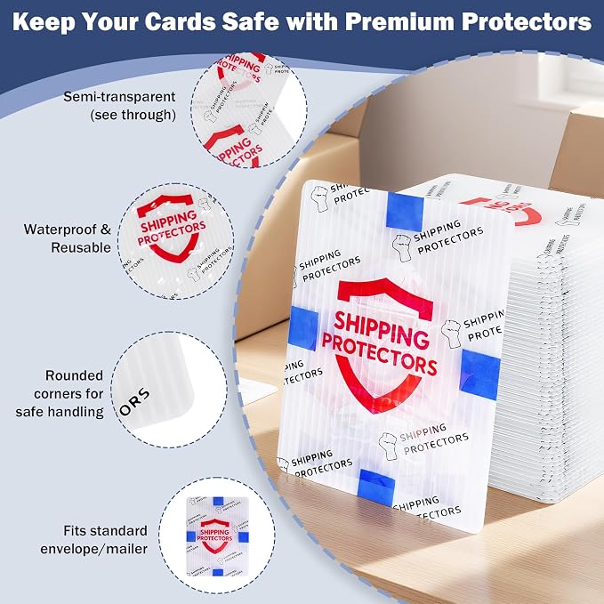 1000-Pack Trading Card Shipping Protectors 3.5'' x 4.5'' with 8 Rolls of Tape Heavy Duty Corrugated Sheet for Safe Shipping, Precut Card Mailers for Sports, MTG, and Collectible Cards (White) - Image 4