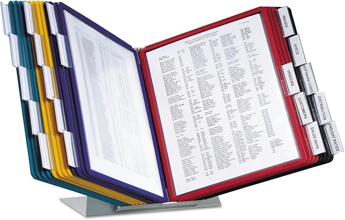Durable VARIO 40 Pocket Desktop Reference System - Letter Size 20 Double-Sided Panels - Assorted Color Borders by DURABLEOfficeProducts