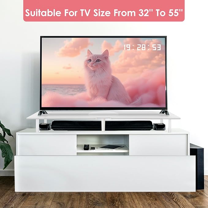 Across-Star Dual-Monitor Stand for Desk - Large Adjustable Length and Angle Riser for 2 Monitors, Double Computer Desktop Organizer, Shelf for TV, Laptop, Printer - Image 6