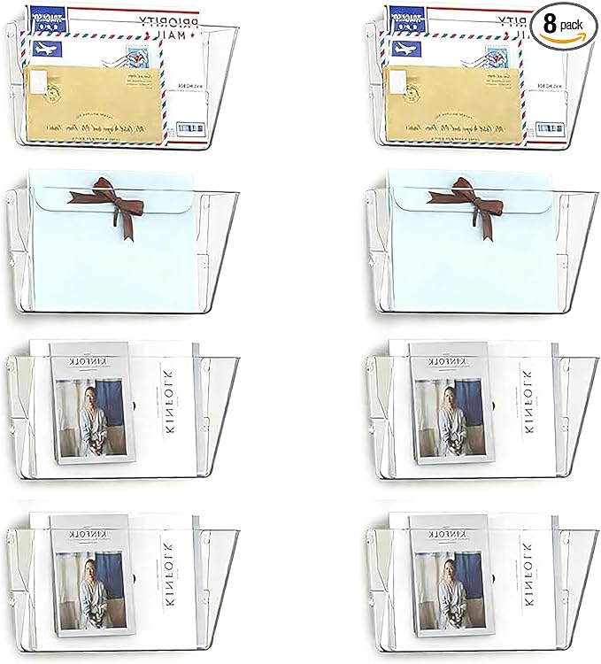 MINDEPOT 8 Pockets Acrylic Wall File Organizer Clear File Holder for Office by MINDEPOT