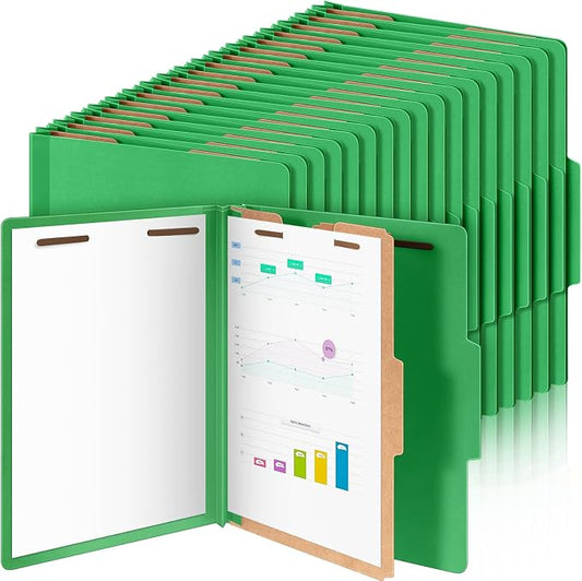 48 Pcs Skyygemm Classification Folder Letter Size, 1 Divider,Green | Back to School Supplies, File Organizer with Fastener, Expanding File Organizer Bulk for Office Employee, Staff, Teacher by Skyygemm