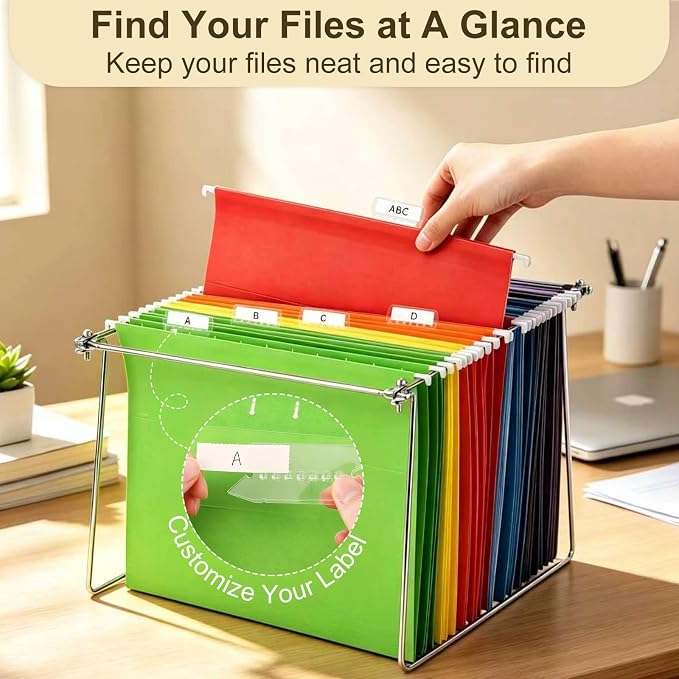 Hanging File Folders, 50 Pack Letter Size Hanging File folders with 1/5-cut Tabs, Stay Organized for Your Home and Office Bulk File, Documents and Paper, 10 Colors - Image 3