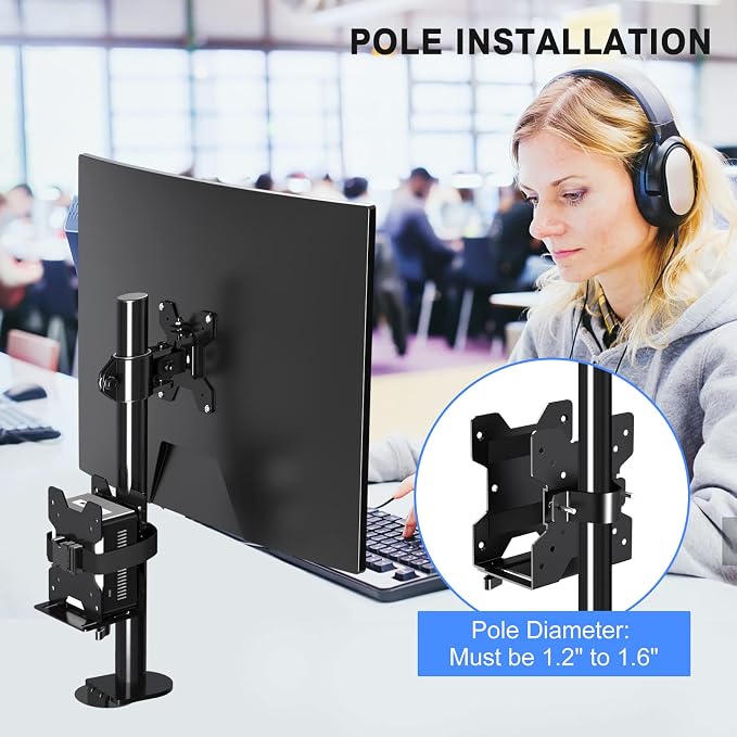 Pholiten Adjustable Thin Client Mini PC Mount Bracket,CPU VESA Under Desk and Monitor Arm Computer Holder | CPU VESA Under Desk and Monitor Arm, Computer Holder - Image 3