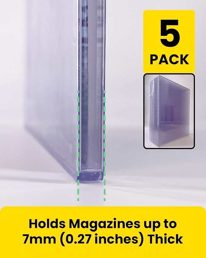 Life Magazine Toploaders 11x14.5 in, 7mm Capacity, 15 Mil 5 Pack | Archival Safe Rigid PVC Hard Magazine Protectors Sheet for Vintage Periodicals, Art Prints, Photo Storage Display, Blue Tint - Image 6