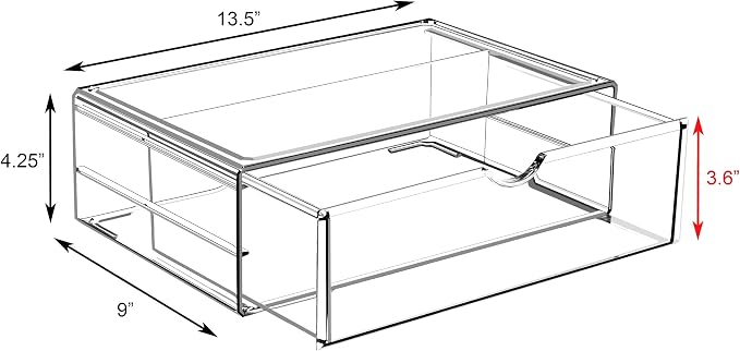Sorbus Large Stackable Acrylic Drawers - 1 Clear Storage Drawers for Organizing Make up, Nail Polish, Hair Accessories, and Beauty Supplies - Makeup Organizer for Vanity, Bathroom Organizer Countertop - Image 3