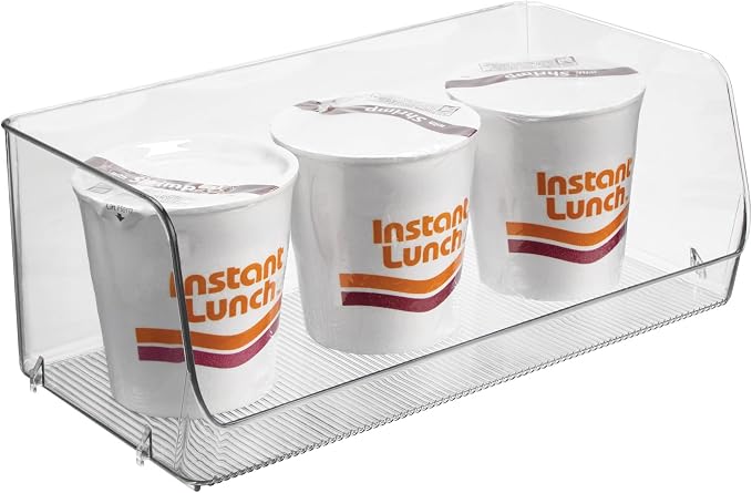 iDesign Stackable Open-Front Storage Bins, Clear | Kitchen and Pantry Organization by iDesign