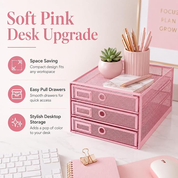EXERZ Paper Sorter 3 Drawer Wire Mesh A4 / Desk Multifunctional Desk Organiser/Multi-Layer Letter Tray - for Documents, Magazines, Notebooks and Letter - Image 8