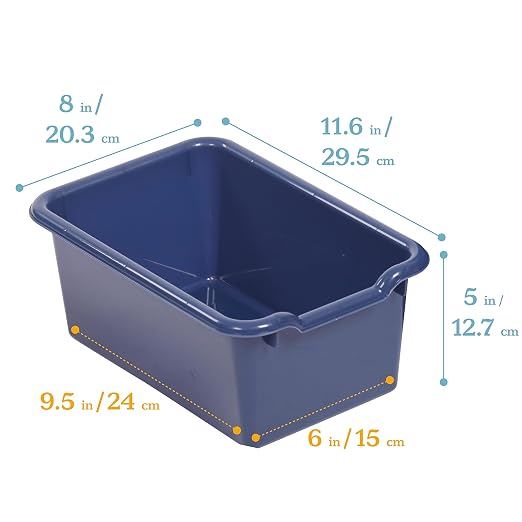 ECR4Kids Scoop Front Storage Bin, Multipurpose Organization, Earthtone, 5-Piece - Image 2