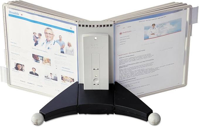 Durable Desktop Reference System with 10 Double-Sided Panels - Letter-Size 8.5" x 11" Inches - Gray SHERPA Design - Desk Reference Organizer - Image 7