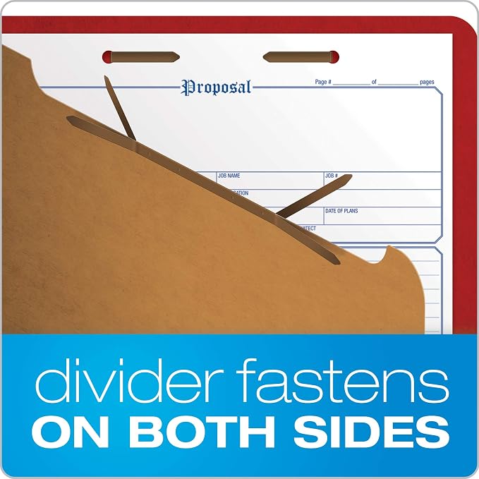 Pendaflex® Classification Folders, Standard, 1 Divider, Embedded Fasteners, 2/5 Cut Tab, Bright Red, Letter, 10/BX (23731) (Pack of 2) - Image 4