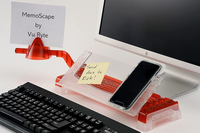 MemoScape Adjustable in-Line Document Holder for Typing | Reduces Neck Strain, Improves Focus, Boosts Desk Organization, and Workflow | Paper Holder Stand for Desk and Home Office - Red (VUR 3060) - Image 3