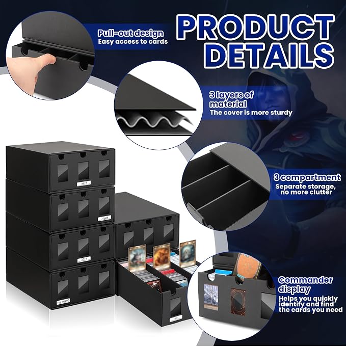 AOBOPLE Card Storage Box,18000+ Cardboard Card Boxes with 72 Card Dividers,Labels and Tape,Bulk Card Storage for MTG TCG PTCG Commander Display - Image 5