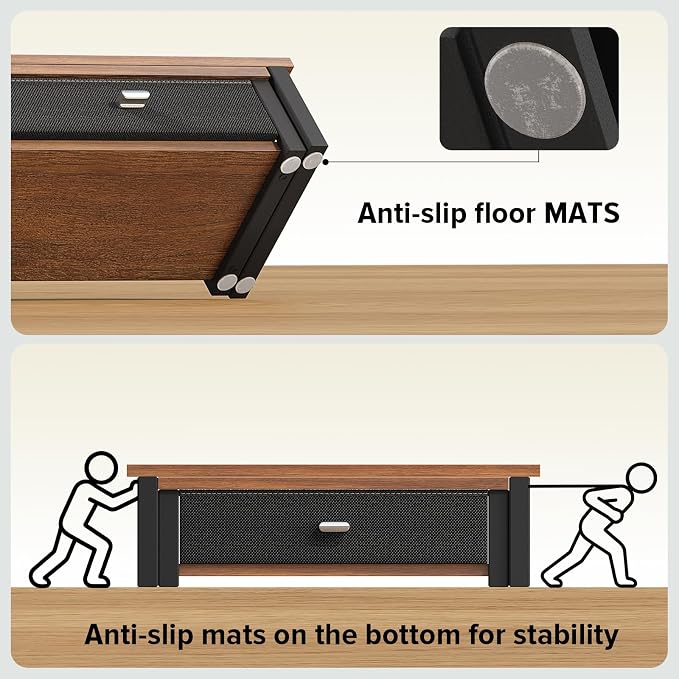 WOHOMO Dual Monitor Stand Riser with Drawers, Desk Organizers for 2 Monitors, Desktop Storage Stand for Computer,Laptop,Walnut - Image 7