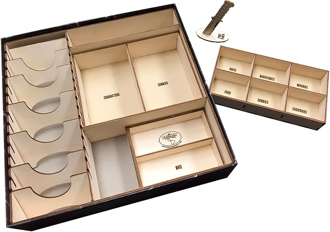 The Broken Token Board Game Organizer - Dead of Winter Compatible Wood Storage Box with Multiple Trays and Dividers by TheBrokenToken