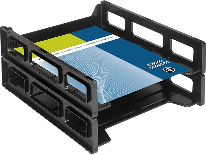 Business Source Front-Load Stackable Letter Tray - 62884 (4) by BusinessSource