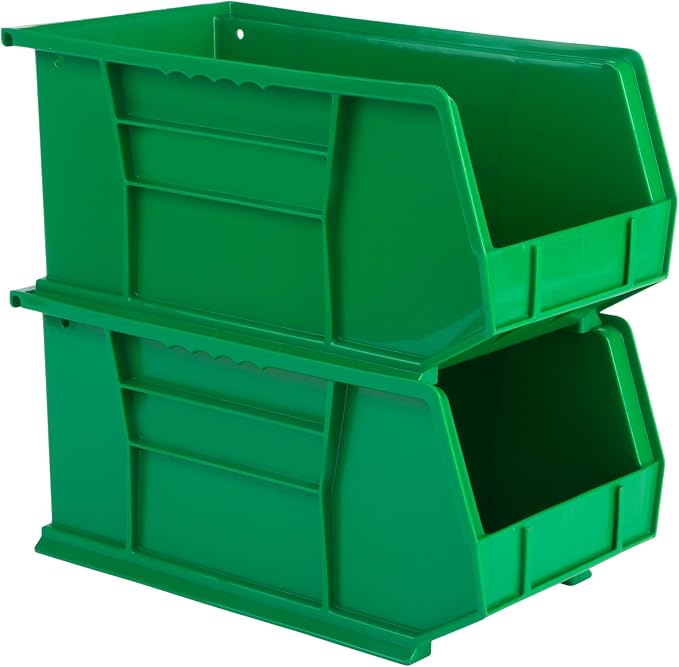 HE HUDSON EXCHANGE 15" x 8" x 7" (12 Pack) Plastic Stackable Storage Bin, Green - Image 4
