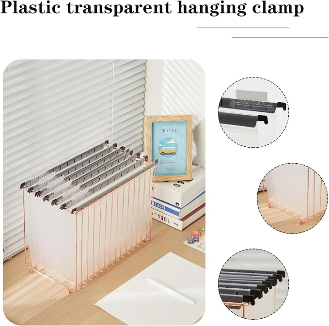 30 Pack Plastic Clear Hanging File Folders, Letter Size with Tabs | Transparent design lets you view contents instantly, making document storage and retrieval faster and easier. - Image 4