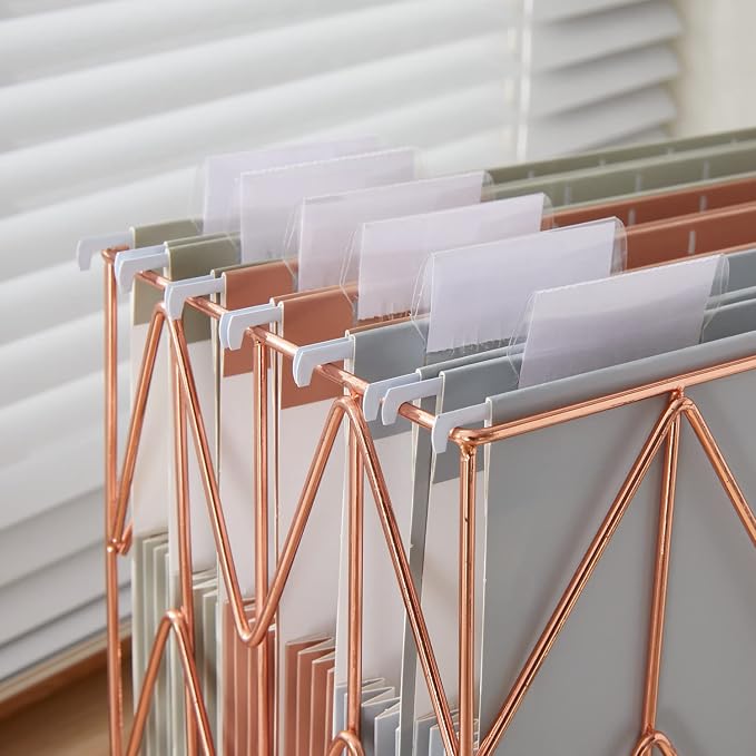 Y YOMA Letter Size - 24 Pack Extra Capacity Hanging File Folders Accordion Decorative File Folder Cute Colored Hanging Folder Organizer for Office Home with 1/5-Cut Adjustable Tabs, Natural Color - Image 6