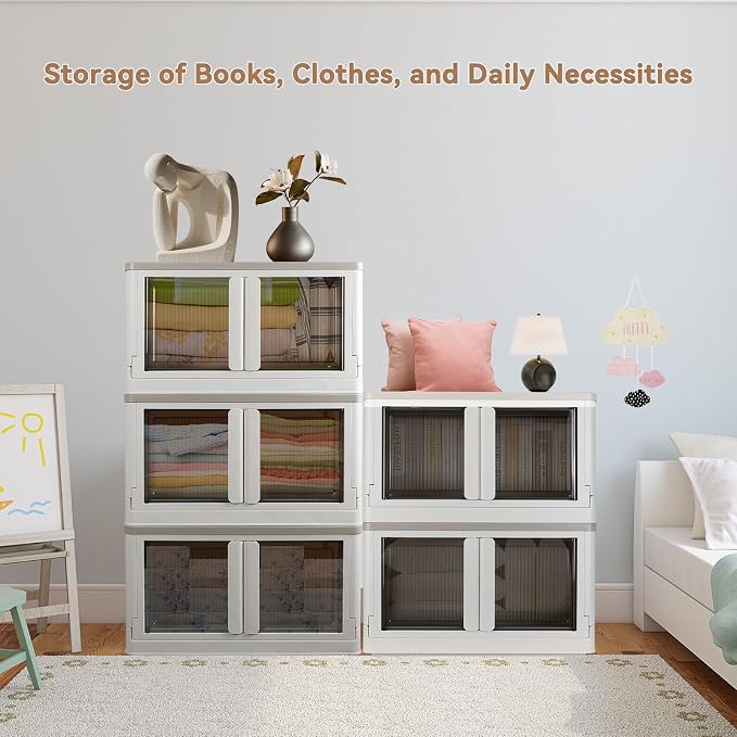 Storage Box, Cabinet with Lids, Extra Large Useful Box, 19 Gallons (72L) Capacity (Each One), 2 Packs, Collapsible, Installation Free, Nice for Home Organization - Image 8