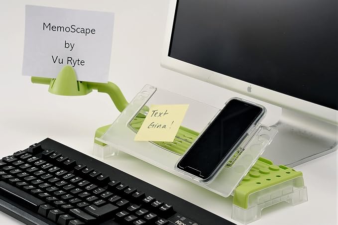 MemoScape Adjustable in-Line Document Holder for Typing | Reduce Neck Strain, Improve Focus, Boost Desk Organization/Workflow | Paper Holder Stand for Desk or Home Office - Avocado Green (VUR 3080) - Image 3